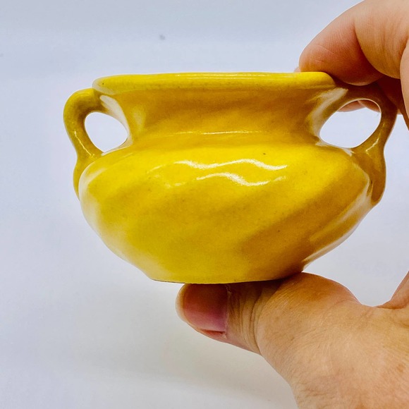 Vintage Demitasse Yellow Stangl Pottery Open Sugar See Description - Picture 1 of 10